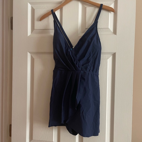 Cupshe Deep Blue Wrap Dress - Picture 1 of 3